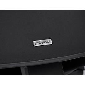 Schäfer Shop Genius Bürostuhl Matrix, mit Armlehnen, Auto-Synchronmechanik, Polstersitz, Netzrücken, Lordosenstütze, schwarz/alusilber