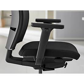 Schäfer Shop Genius Bürostuhl Matrix, mit Armlehnen, Auto-Synchronmechanik, Polstersitz, Netzrücken, Lordosenstütze, schwarz/alusilber