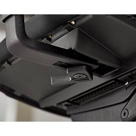 Schäfer Shop Genius Bürostuhl Matrix, mit Armlehnen, Auto-Synchronmechanik, Polstersitz, Netzrücken, Lordosenstütze, schwarz/alusilber