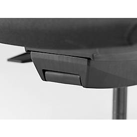 Schäfer Shop Genius Bürostuhl Matrix, mit Armlehnen, Auto-Synchronmechanik, Polstersitz, Netzrücken, Lordosenstütze, schwarz/alusilber