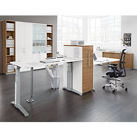 Schäfer Shop Genius Bürostuhl SSI PROLINE PREMIUM P2, teilautomatische Synchronmechanik, ohne Armlehnen, Polster-Rückenlehne, schwarz/alusilber