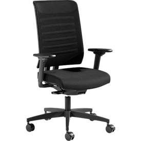 Schäfer Shop Genius Bürostuhl SSI PROLINE PREMIUM S1, teilautomatische Synchronmechanik, mit Armlehnen, Netz-Rückenlehne, schwarz