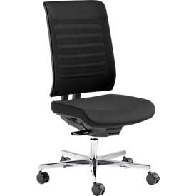 Schäfer Shop Genius Bürostuhl SSI PROLINE PREMIUM S2+, teilautomatische 3D-Synchronmechanik, ohne Armlehnen, Netz-Rückenlehne, schwarz/alusilber