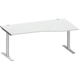 Schäfer Shop Genius Bureau de forme libre MODENA FLEX, extension à droite, largeur 1800 mm, gris clair