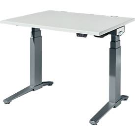 Schäfer Shop Genius bureau ERGOSTYLE S, rechthoekig, elektrisch in hoogte verstelbaar, tweetraps, C-voet, B 1200 x D 800 x H 635-1305 mm, incl. Memory Master, lichtgrijs/antraciet