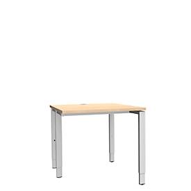 Schäfer Shop Genius Bureau MODENA FLEX, 4 pieds avec tubes rectangulaires, d'un côté, l. 800 mm, érable 