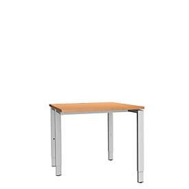 Schäfer Shop Genius Bureau MODENA FLEX, 4 pieds avec tubes rectangulaires, d'un côté, l. 800 mm, hêtre 