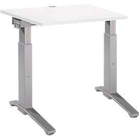 Schäfer Shop Genius Schäfer Shop  Genius Bureautafel PLANOVA ergoSTYLE, C-poot, rechthoek, handm. in hoogte verstelbaar, B 800 x D 800 x H 675-895 mm, wit/blank aluminium