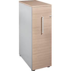Schäfer Shop Genius caisson haut, L 435 x P 800 x H 1296 mm, alu blanc/décor chêne