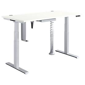Schäfer Shop Genius Complete package MODENA FLEX 5 pieces, electrically height adjustable desk, PC mount + drawer, light grey