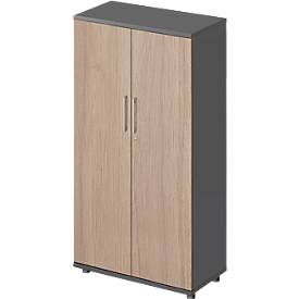 Schäfer Shop Genius draaideurkast TETRIS WOOD, 4 OH, hoogte incl. glijders, B 800 mm, grafiet/eiken