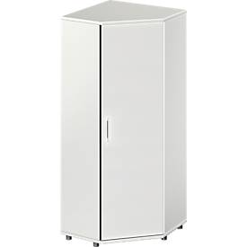 Schäfer Shop Genius Eckschrank TETRIS WOOD, 5 OH, B 800 x H 1910 mm, Höhe inkl. Gleiter, lichtgrau