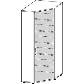 Schäfer Shop Genius Eckschrank TETRIS WOOD, 6 OH, B 800 x H 2270 mm, Höhe inkl. Gleiter, weiß