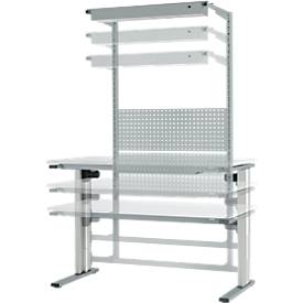 Schäfer Shop Genius elektrisch höhenverstellbarer Arbeitstisch EL-1, 1200 x 800 mm, lichtgrau/alusilber