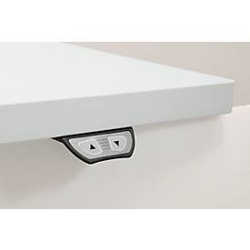 Schäfer Shop Genius elektrisch höhenverstellbarer Arbeitstisch EL-1, 1200 x 800 mm, lichtgrau/alusilber