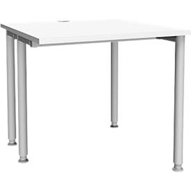 Schäfer Shop Genius Escritorio MODENA FLEX, anchura 800 mm, acortado en un lado, blanco 