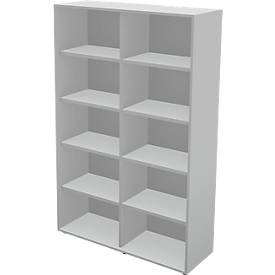 Schäfer Shop Genius Estantería TETRIS WALL, 5 HC, ancho 1000 x fondo 420 x alto 1880 mm, gris claro