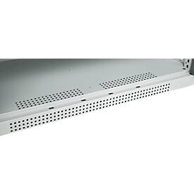 Schäfer Shop Genius Flügeltürenschrank FS, Stahl, mit Belüftungslöchern, B 1055 x T 520 x H 1105 mm, 3 OH, Lichtgrau/Anthrazitgrau, bis 300 kg