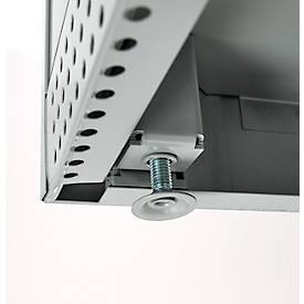Schäfer Shop Genius Flügeltürenschrank FS, Stahl, mit Belüftungslöchern, B 1055 x T 520 x H 1105 mm, 3 OH, Lichtgrau/Enzianblau, bis 300 kg