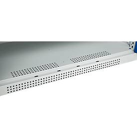 Schäfer Shop Genius Flügeltürenschrank FS, Stahl, mit Belüftungslöchern, B 1055 x T 520 x H 1105 mm, 3 OH, Lichtgrau/Enzianblau, bis 300 kg