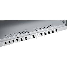 Schäfer Shop Genius Flügeltürenschrank FS, Stahl, mit Belüftungslöchern, B 1055 x T 520 x H 1105 mm, 3 OH, Weißalu/Anthrazitgrau, bis 300 kg