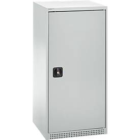Schäfer Shop Genius Flügeltürenschrank FS, Stahl, mit Belüftungslöchern, B 545 x T 520 x H 1105 mm, 3 OH, Lichtgrau/Lichtgrau, bis 150 kg