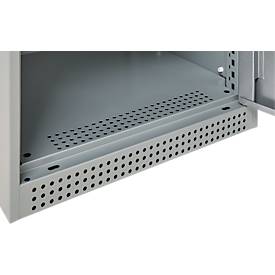 Schäfer Shop Genius Flügeltürenschrank FS, Stahl, mit Belüftungslöchern, B 545 x T 520 x H 1105 mm, 3 OH, Weißalu/Weißalu, bis 150 kg