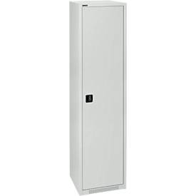 Schäfer Shop Genius Flügeltürenschrank FS, Stahl, mit Belüftungslöchern, B 545 x T 520 x H 1950 mm, 5 OH, Lichtgrau/Lichtgrau, bis 250 kg