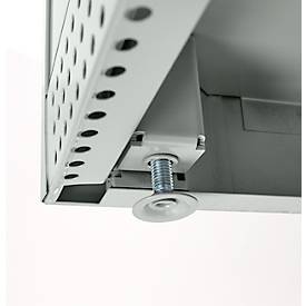 Schäfer Shop Genius Flügeltürenschrank FS, Stahl, Sichtfenster, Lüftungslöcher, B 545 x T 520 x H 1950 mm, 5 OH, Lichtgrau/Enzianblau, bis 250 kg 