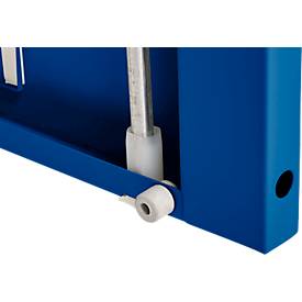 Schäfer Shop Genius Flügeltürenschrank FS, Stahl, Sichtfenster, Lüftungslöcher, B 545 x T 520 x H 1950 mm, 5 OH, Lichtgrau/Enzianblau, bis 250 kg 