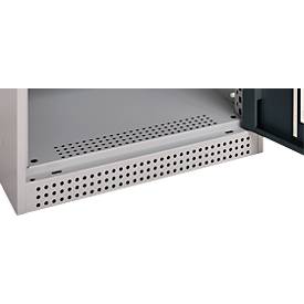 Schäfer Shop Genius Flügeltürenschrank FS, Stahl, Sichtfenster, Lüftungslöcher, B 545 x T 520 x H 1950 mm, 5 OH, Weißalu/Anthrazitgrau, bis 250 kg 