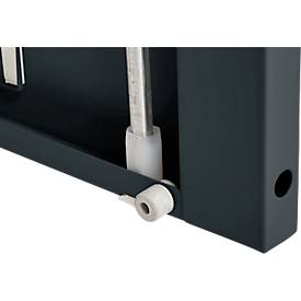 Schäfer Shop Genius Flügeltürenschrank FS, Stahl, Sichtfenster, Lüftungslöcher, B 545 x T 520 x H 1950 mm, 5 OH, Weißalu/Anthrazitgrau, bis 250 kg 