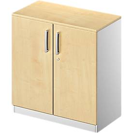 Schäfer Shop Genius Flügeltürenschrank TETRIS SOLID, 2 OH, B 800 mm, abschließbar, mit Abdeckplatte, Ahorn-Dekor/weißalu