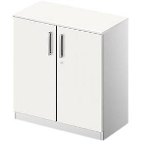 Schäfer Shop Genius Flügeltürenschrank TETRIS SOLID, 2 OH, B 800 mm, abschließbar, mit Abdeckplatte, weiß/weißalu