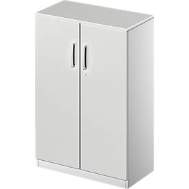 Schäfer Shop Genius Flügeltürenschrank TETRIS SOLID, 3 OH, B 800 mm, abschließbar, mit Abdeckplatte, lichtgrau/weißalu