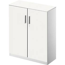 Schäfer Shop Genius Flügeltürenschrank TETRIS SOLID, 3 OH, B 800 mm, abschließbar, mit Abdeckplatte, weiß/weißalu