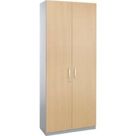 Schäfer Shop Genius Flügeltürenschrank TETRIS SOLID, Stahlkorpus, 5 OH, B 1000 mm, abschließbar, Ahorn_Dekor/weißalu