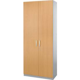 Schäfer Shop Genius Flügeltürenschrank TETRIS SOLID, Stahlkorpus, 5 OH, B 1000 mm, abschließbar, Buche-Dekor/weißalu