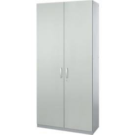 Schäfer Shop Genius Flügeltürenschrank TETRIS SOLID, Stahlkorpus, 5 OH, B 1200 mm, abschließbar, lichtgrau/weißalu 