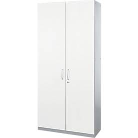 Schäfer Shop Genius Flügeltürenschrank TETRIS SOLID, Stahlkorpus, 5 OH, B 1200 mm, weiß/weißalu 