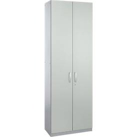 Schäfer Shop Genius Flügeltürenschrank TETRIS SOLID, Stahlkorpus, 6 OH, B 800 mm, abschließbar, lichtgrau/weißalu