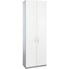 Schäfer Shop Genius Flügeltürenschrank TETRIS SOLID, Stahlkorpus, 6 OH, B 800 mm, abschließbar, weiß/weißalu