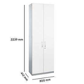 Schäfer Shop Genius Flügeltürenschrank TETRIS SOLID, Stahlkorpus, 6 OH, B 800 mm, abschließbar, weiß/weißalu