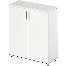 Schäfer Shop Genius Flügeltürenschrank TETRIS WOOD, 3 OH, Höhe inkl. Gleiter, B 1000 mm, weiß