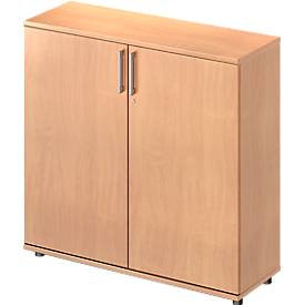 Schäfer Shop Genius Flügeltürenschrank TETRIS WOOD, 3 OH, Höhe inkl. Gleiter, B 1200 mm, Buche-Dekor