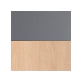 Schäfer Shop Genius Flügeltürenschrank TETRIS WOOD, 3 OH, Höhe inkl. Gleiter, B 1200 mm, graphit/Eiche