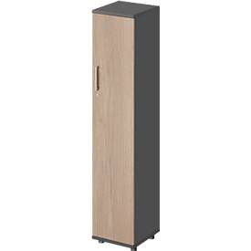 Schäfer Shop Genius Flügeltürenschrank TETRIS WOOD, 5 OH, B 400 x T 421 x H 1910 mm, Höhe inkl. Gleiter, Tür rechts