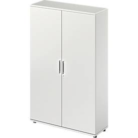 Schäfer Shop Genius Flügeltürenschrank TETRIS WOOD, 5 OH, Höhe inkl. Gleiter, B 1200 mm, lichtgrau