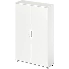 Schäfer Shop Genius Flügeltürenschrank TETRIS WOOD, 5 OH, Höhe inkl. Gleiter, B 1200 mm, weiß