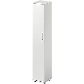 Schäfer Shop Genius Flügeltürenschrank TETRIS WOOD, 6 OH, B 400 x T 421 x H 2270 mm, Höhe inkl. Gleiter, Tür links, lichtgrau